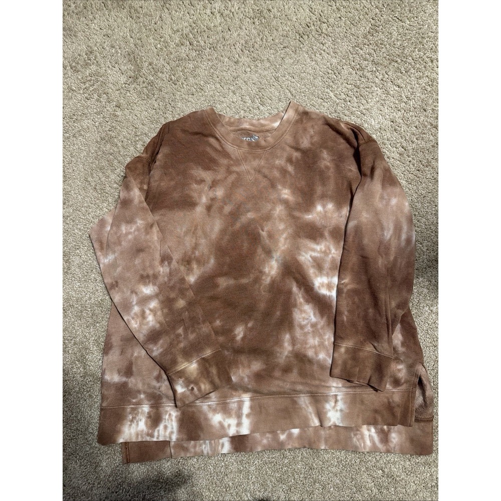 Terra & Sky Brown Tie Dye Sweatshirt 1X 16w-18w EUC